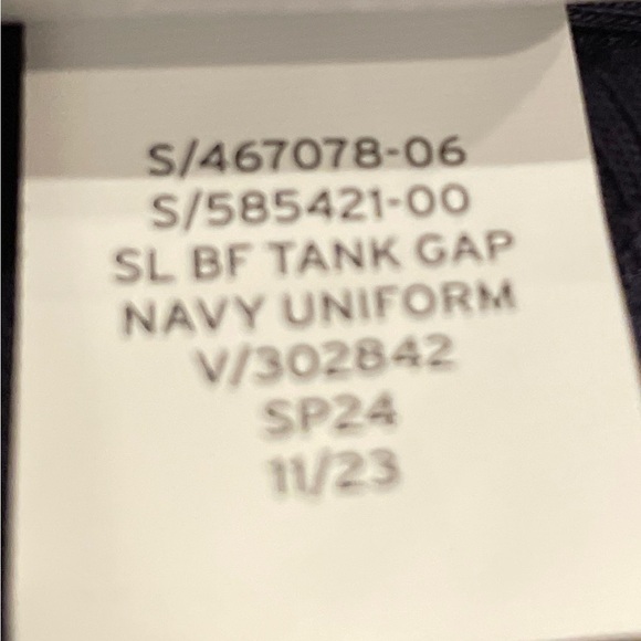 NWT GAP Womens cotton ribbed t blue white logo casual spring summer  SM - Picture 7 of 7